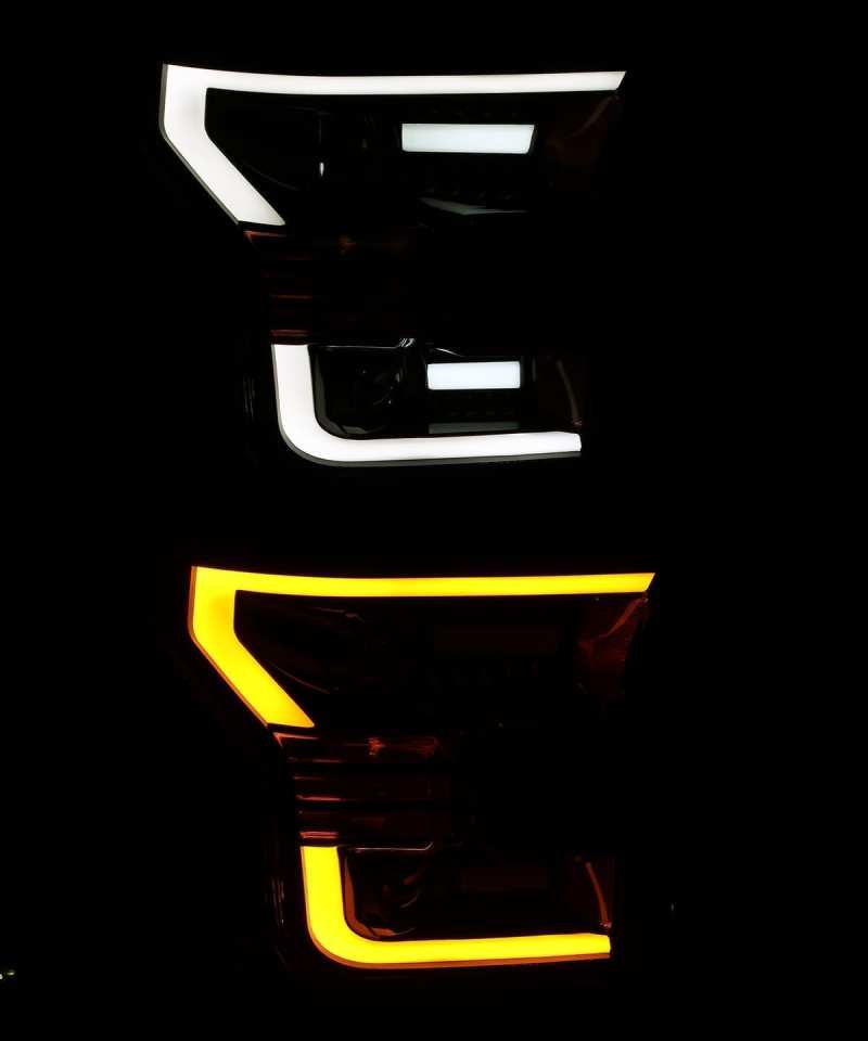 AlphaRex 15-17 Ford F-150 LUXX LED Projector Headlights Plank Style Alpha Blk w/Activ Light/DRL 880168 *Discontinued