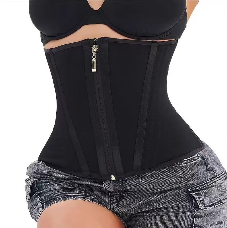 Women's Waist Trainer Corset Zipper Body Shaper Tummy Control Underbust Cincher
