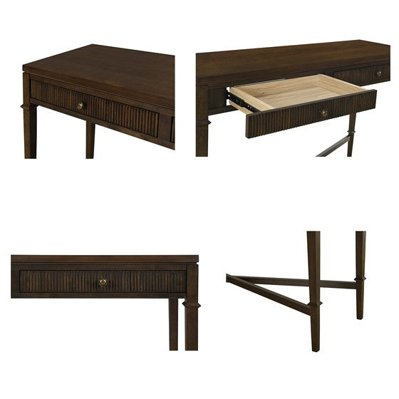 Fluted 2-Drawer Storage Console Table