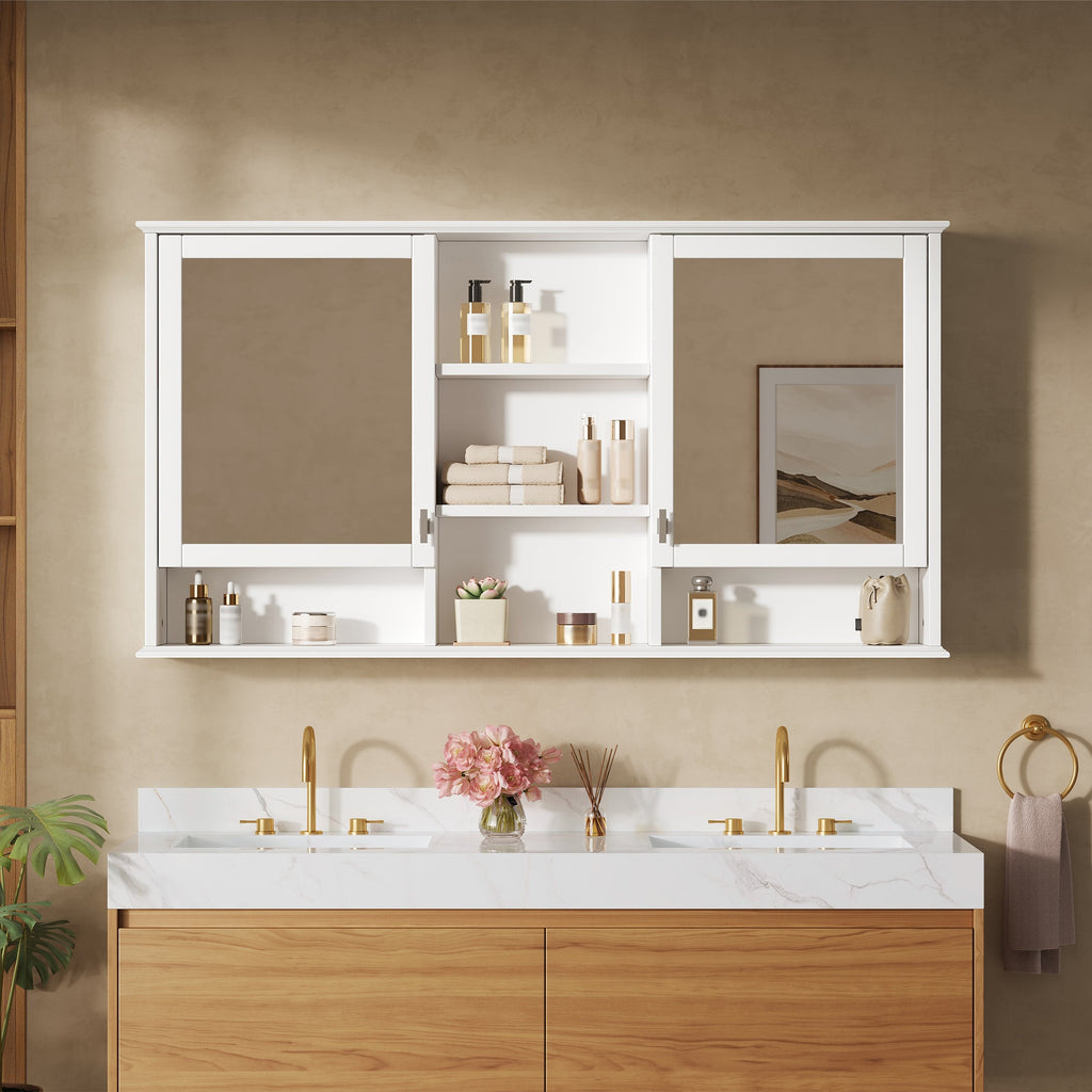 55-Inch Wall-Mount 2-in-1 Mirror Cabinet