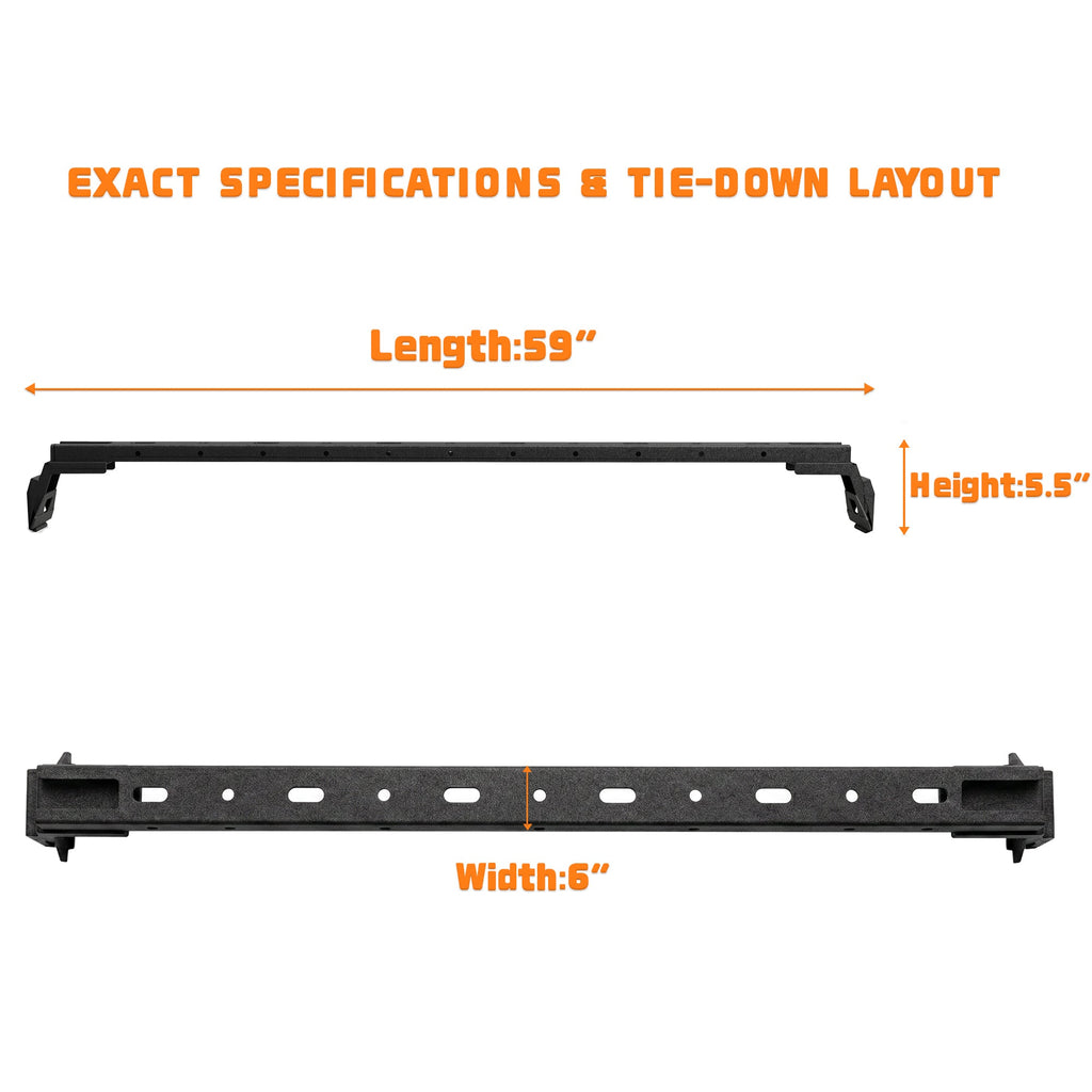 2PCS Roof Rack Cross Bars for Jeep Wrangler & Gladiator