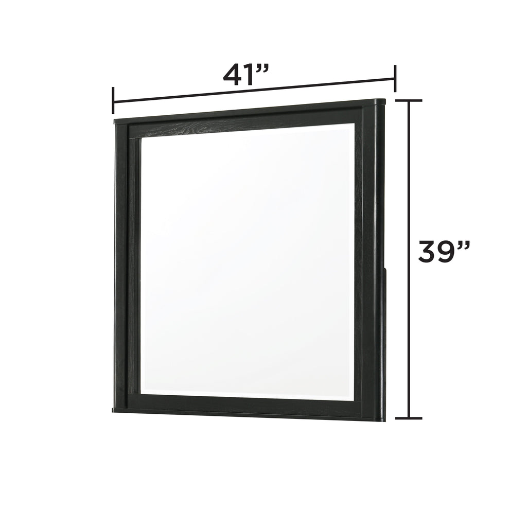 Opel Modern Beveled Bedroom Mirror with Deep Frame Profile