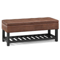 Cosmopolitan Storage Ottoman Bench with Open Bottom - Distressed Saddle
