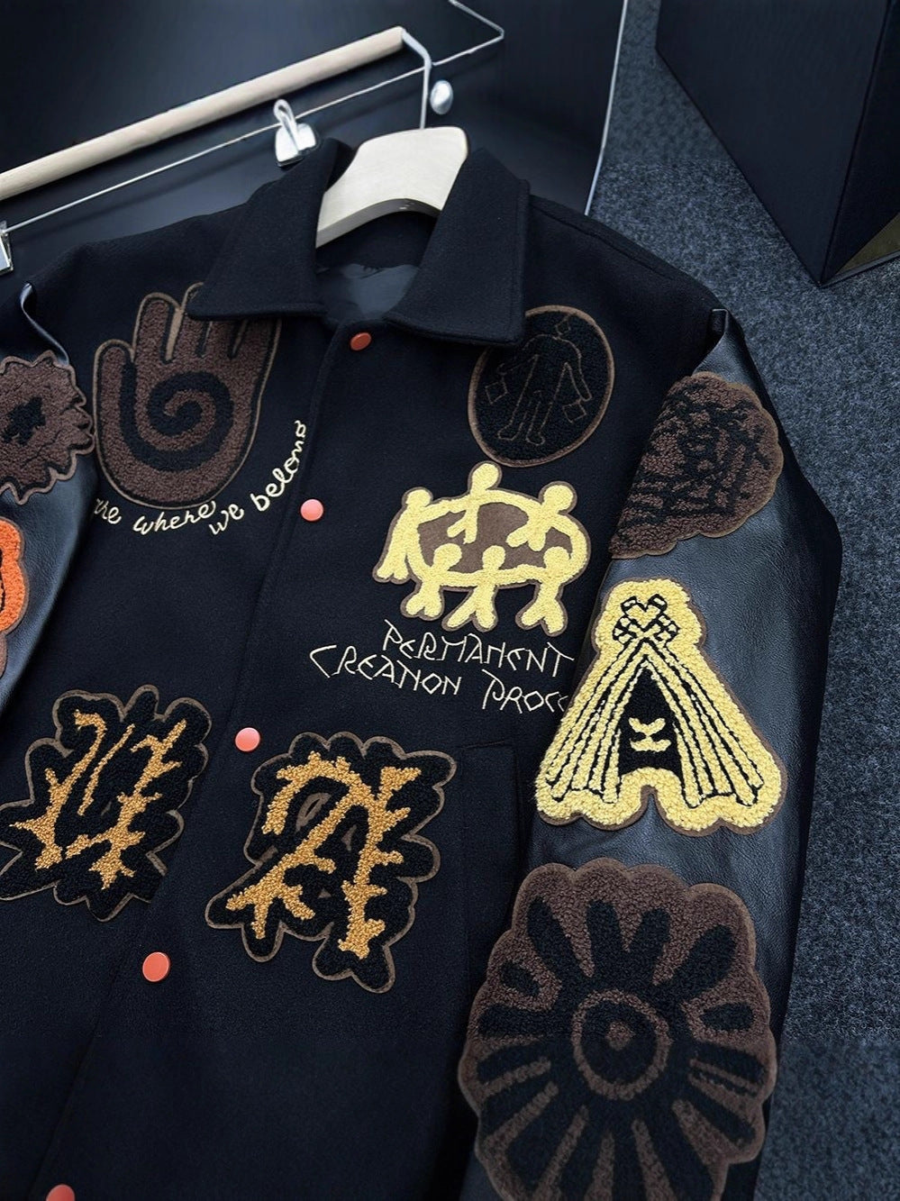 Retro-style Baseball Jacket Woolen For Young Men And Women Couples Version