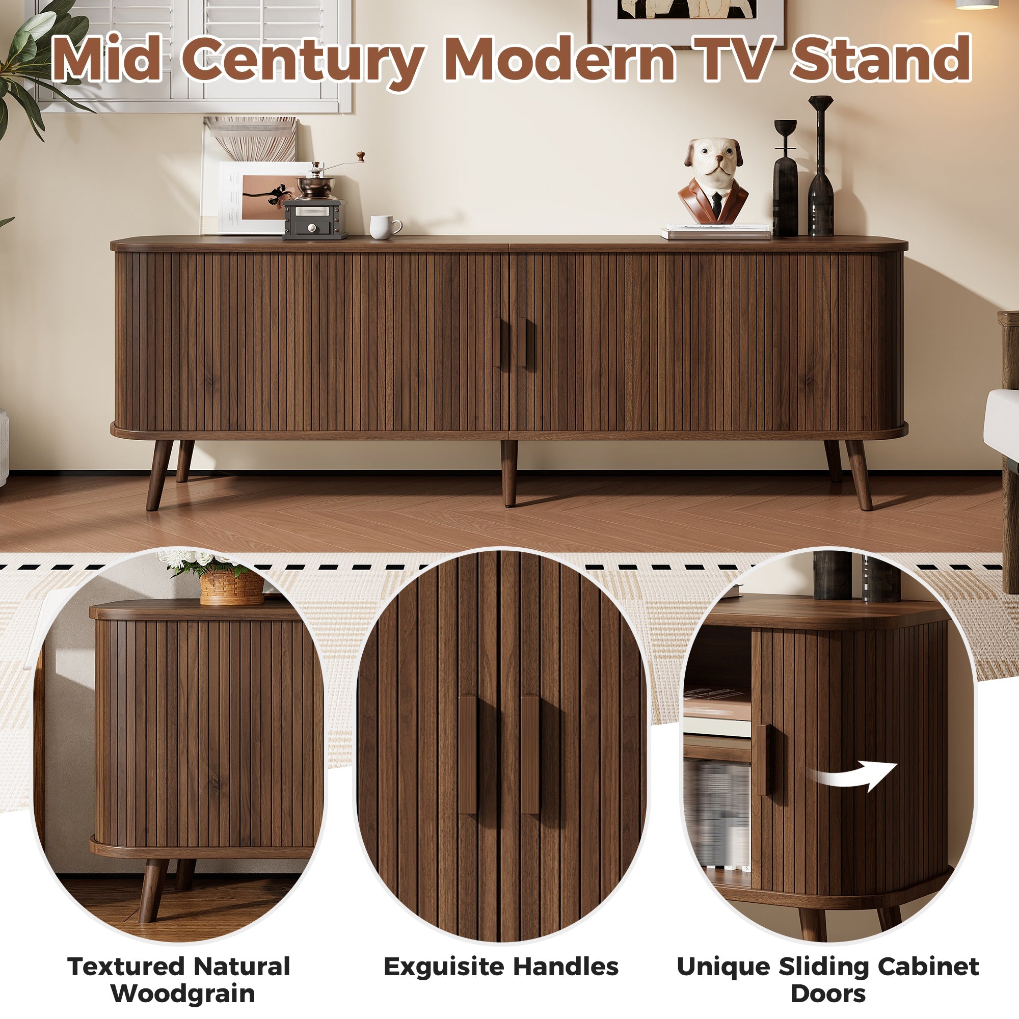 70-Inch Modern TV Stand for TVs up to 80 Inches
