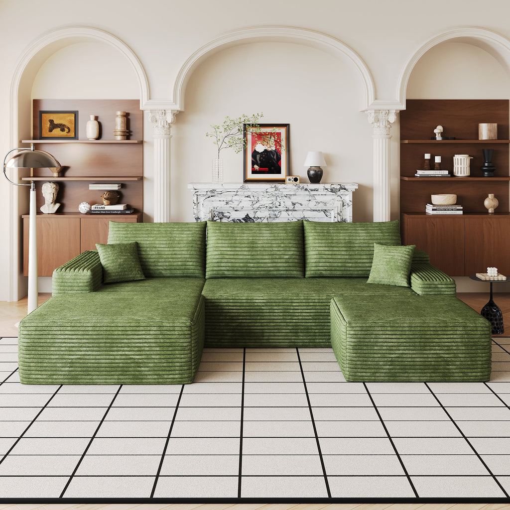 107" Cloud Sectional Sofa with Ottoman