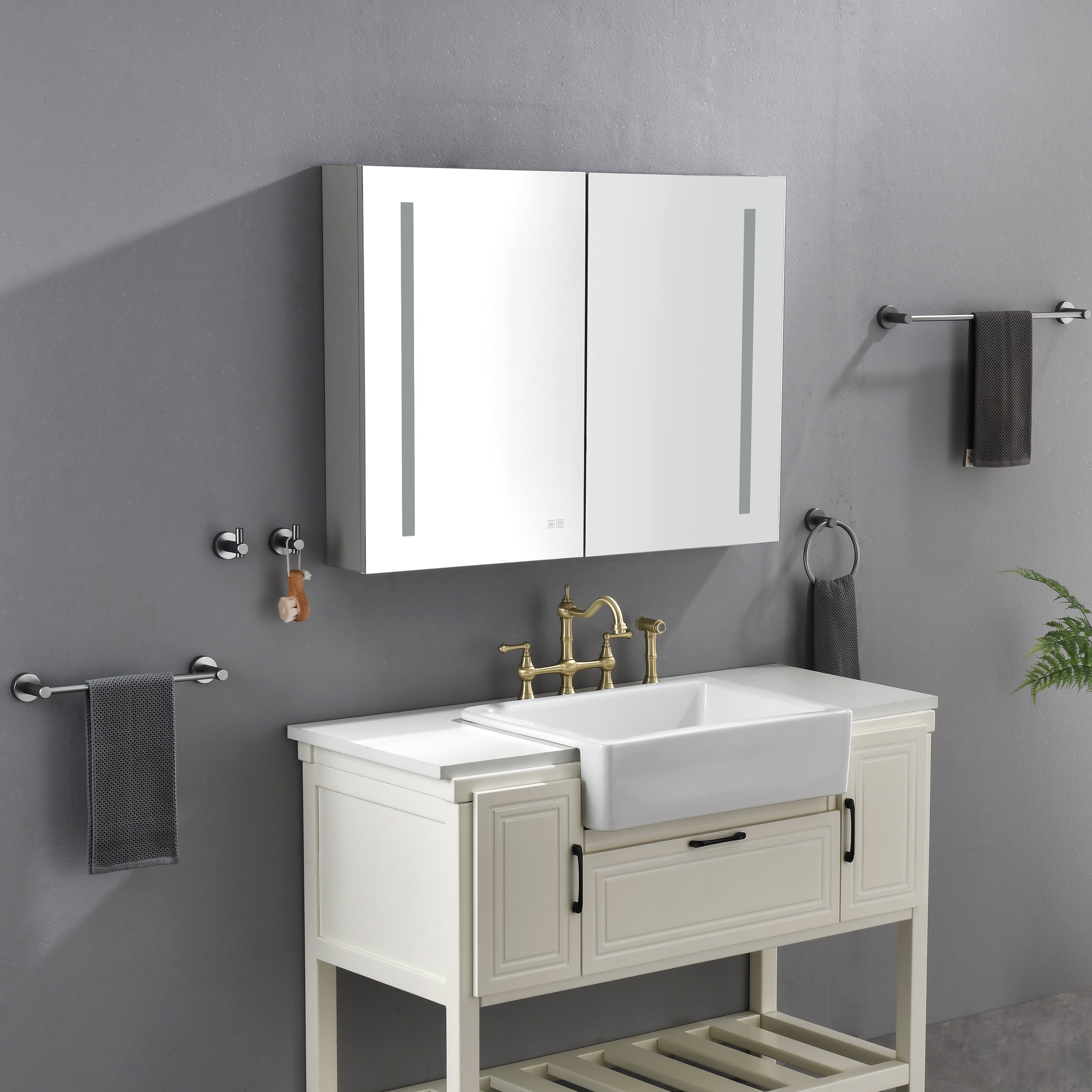 40 x 30 Inch LED Lighted Bathroom Medicine Cabinet