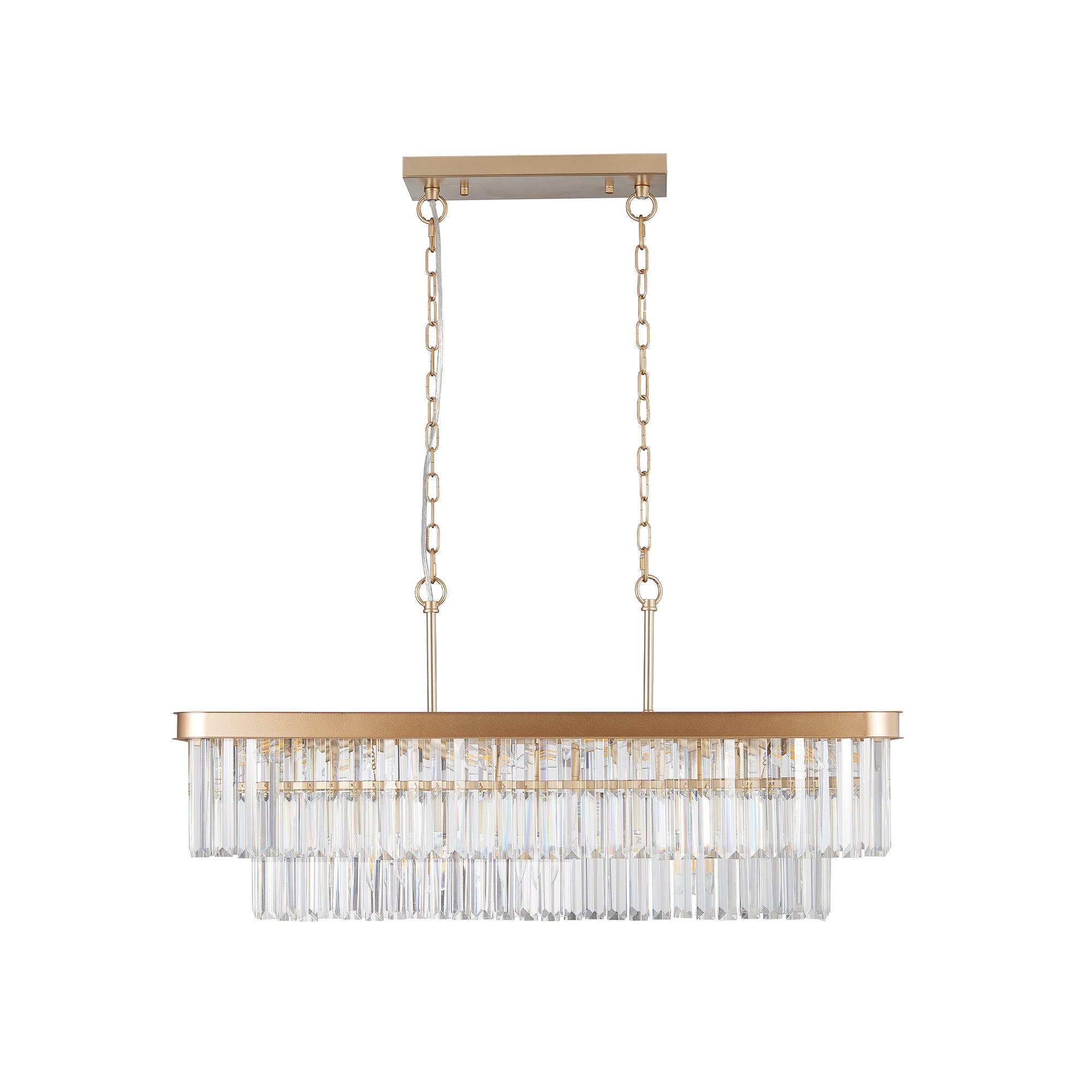 Rectangular Crystal Chandelier Adjustable