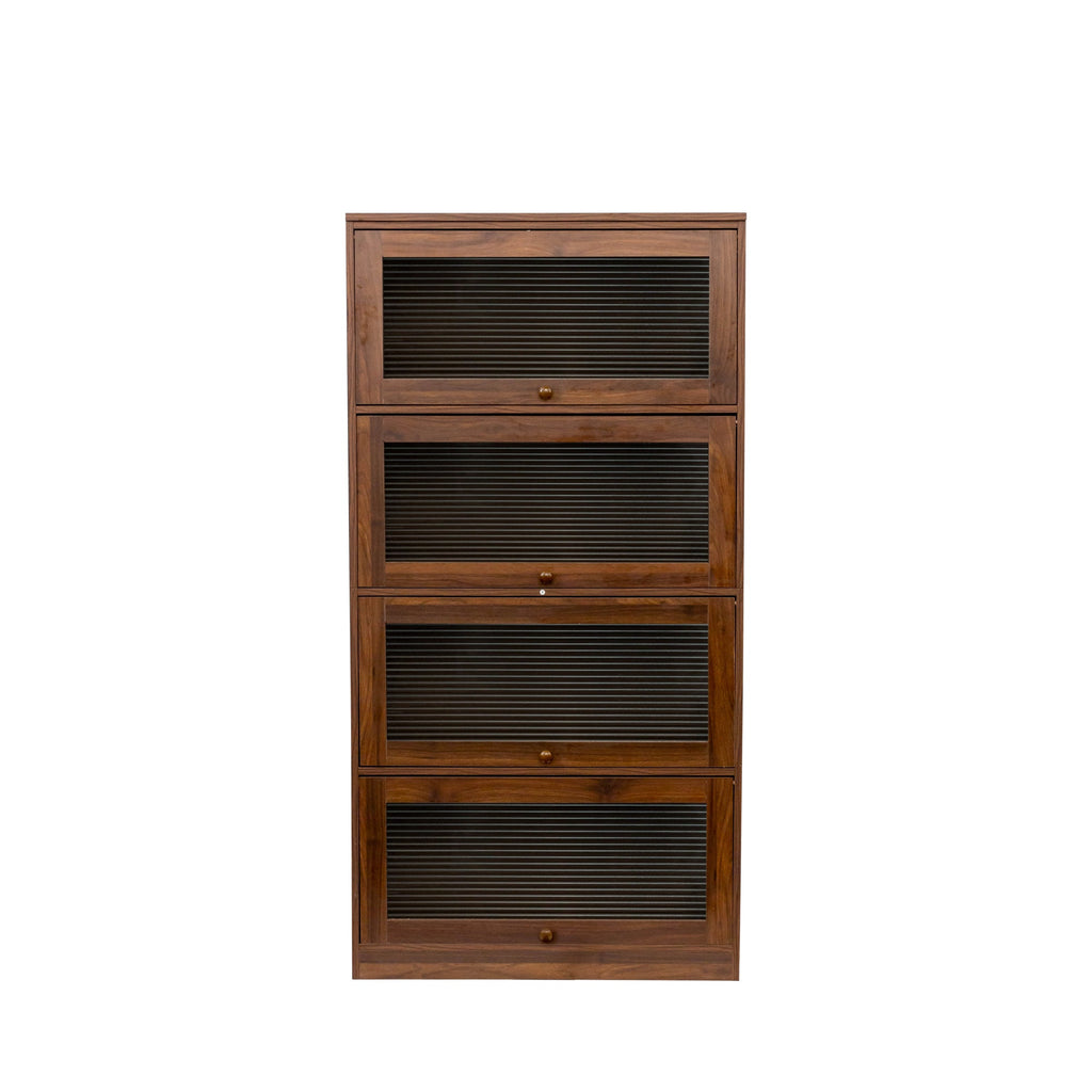 Contemporary Closed Back Glass Doors Office Storage Cabinet