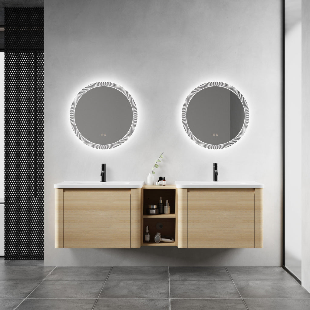 68" Wall-Mounted Bathroom Vanity