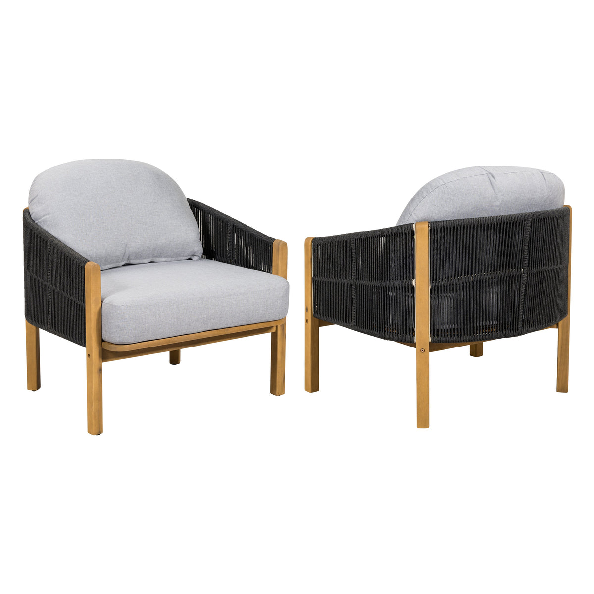 Grotta Outdoor Wood Club Chair