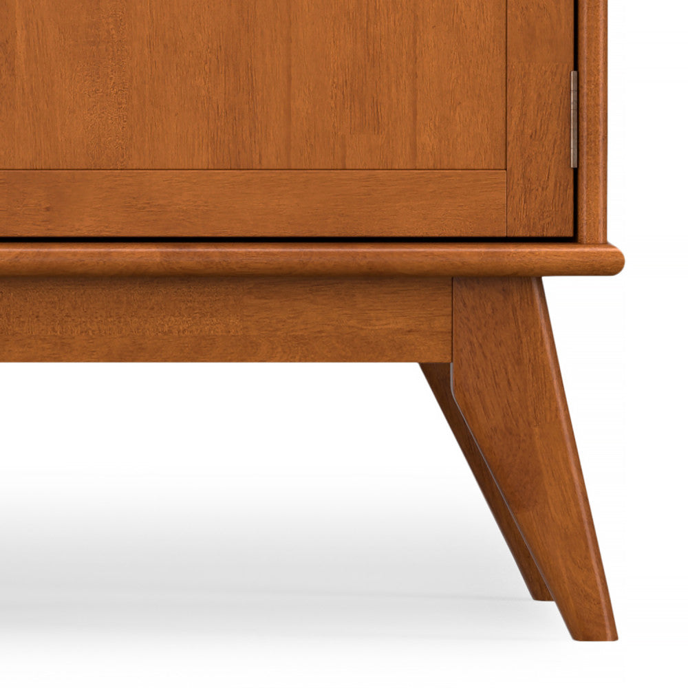 Draper 72 Inch Wide Solid Wood Mid Century TV Stand in Teak