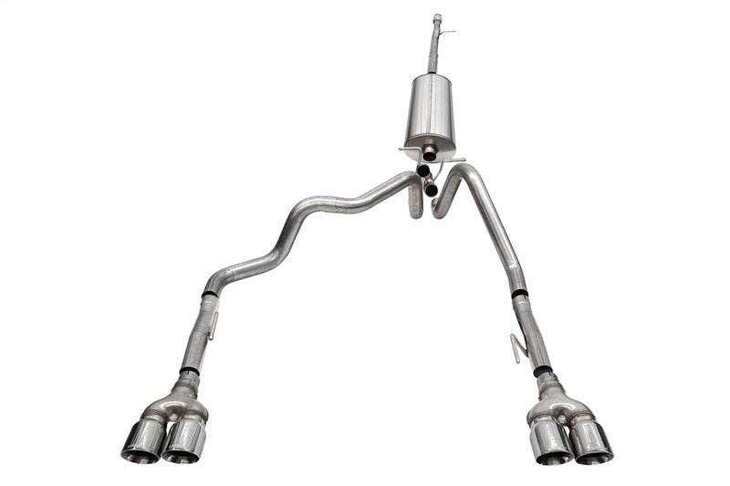 CORSA Performance Corsa 19-23 Chevrolet Silverado 1500 Cat-Back Dual Rear Exit with Twin 4in Polished Pro-Series Tips 21202