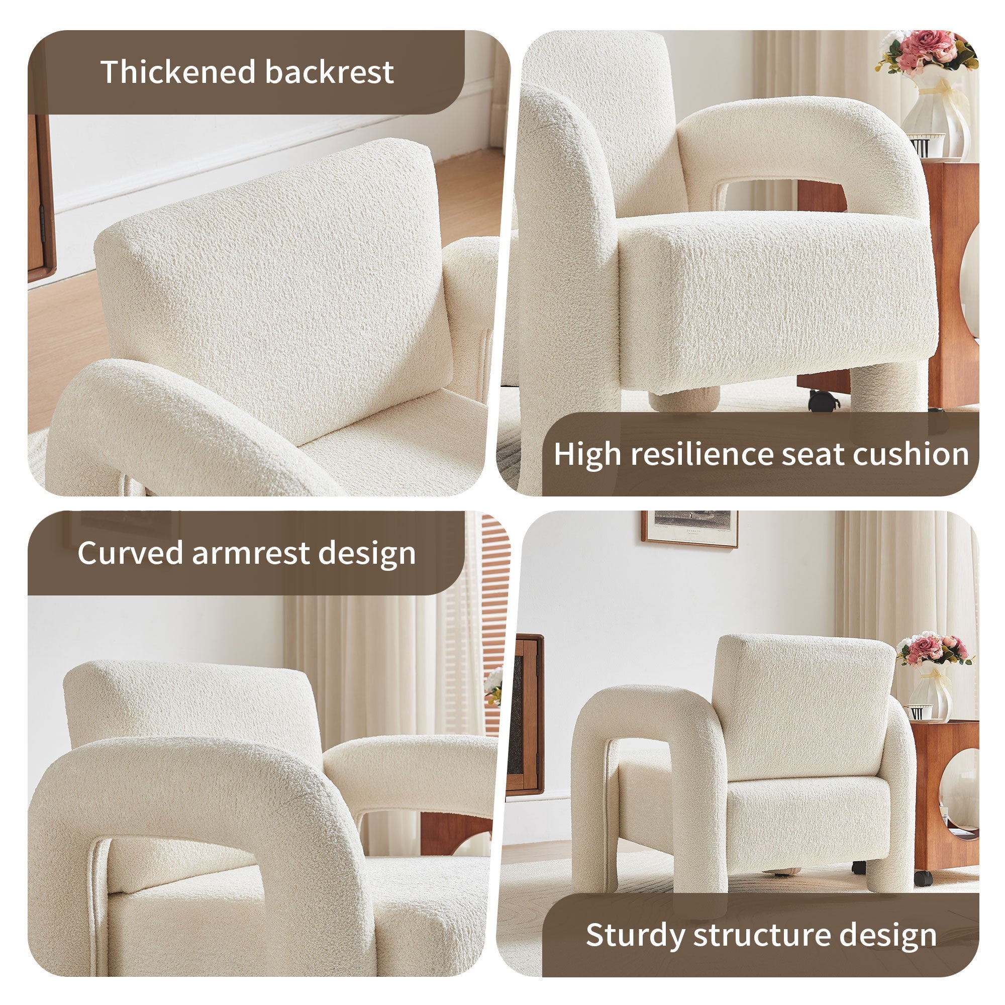 Modern Velvet Fabric Accent Chair
