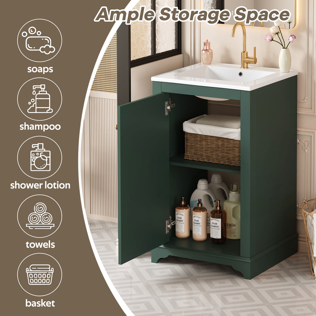 20-Inch Bathroom Vanity with Ceramic Sink