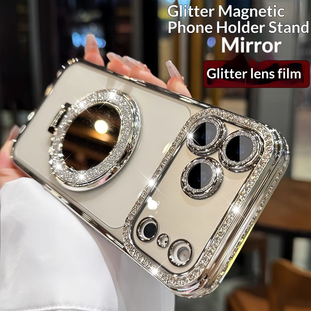 Compatible Magnetic Suction Mirror Phone Case Transparent Protective Cover