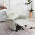 Manual Rocker Recliner Chair for Adults - PU Light Gray