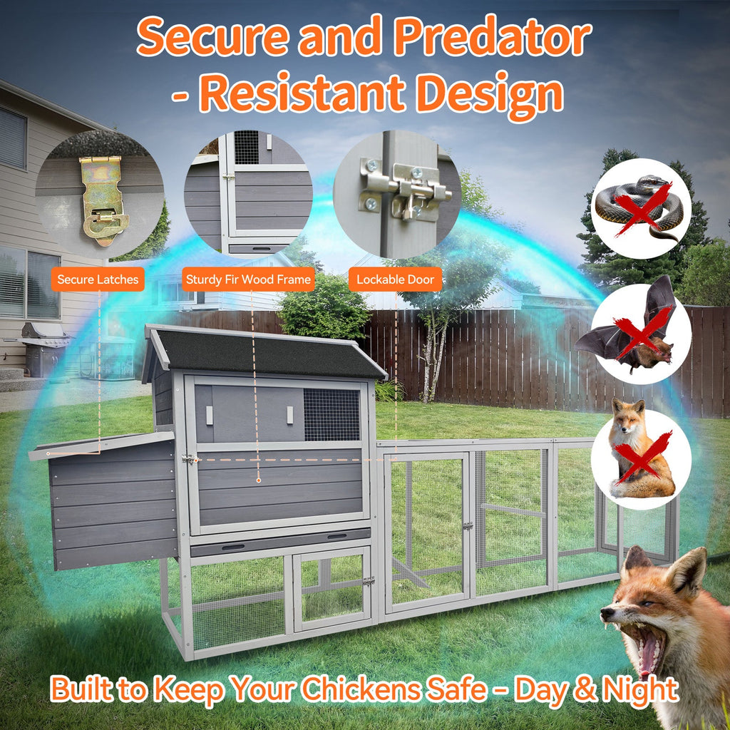 Gray Wooden Chicken Coop