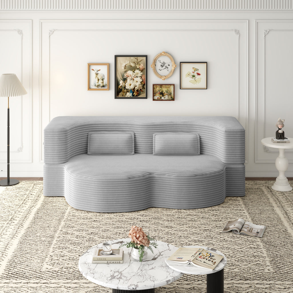 Modern Floor Sofa with 2 Pillows