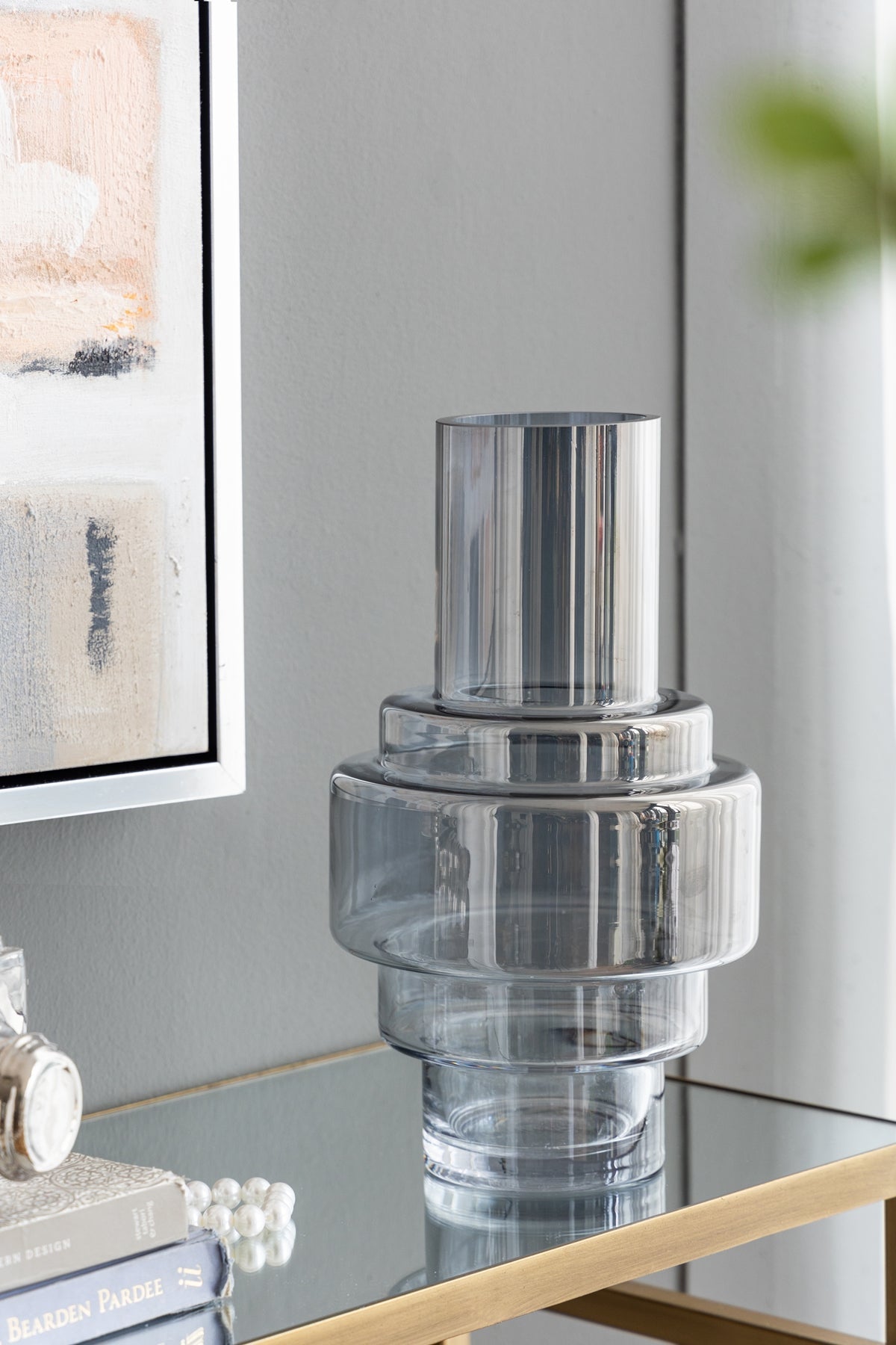 Geometric Design Smoke Luster Decorative Vase