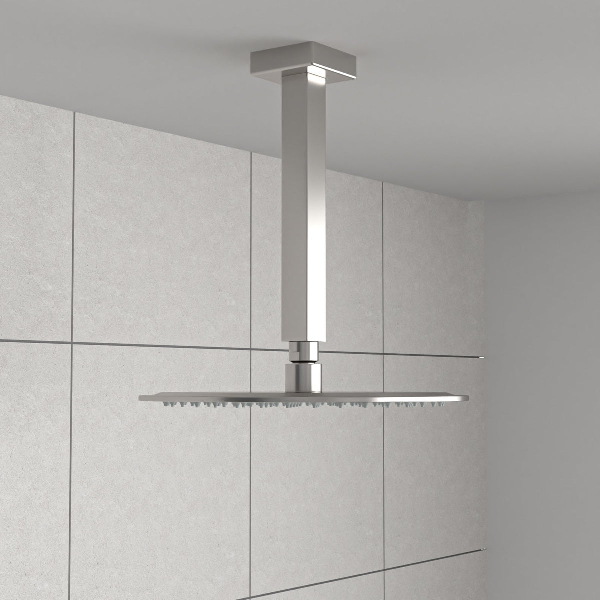 8" Ceiling Mounted Shower Arm with Flange in Brushed Nickel