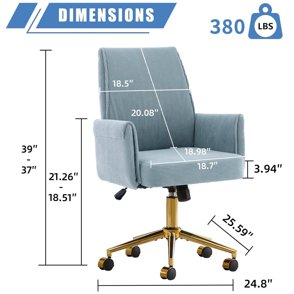 Mid-back Liftable Office Chair in Striped Fabric