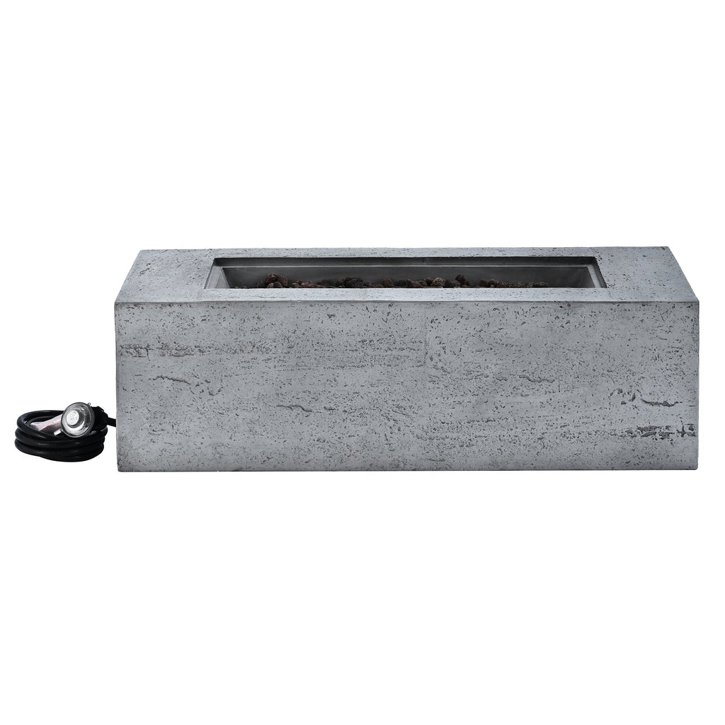 U_STYLE Outdoor Rectangular Propane Fire Pit 40000 BTU