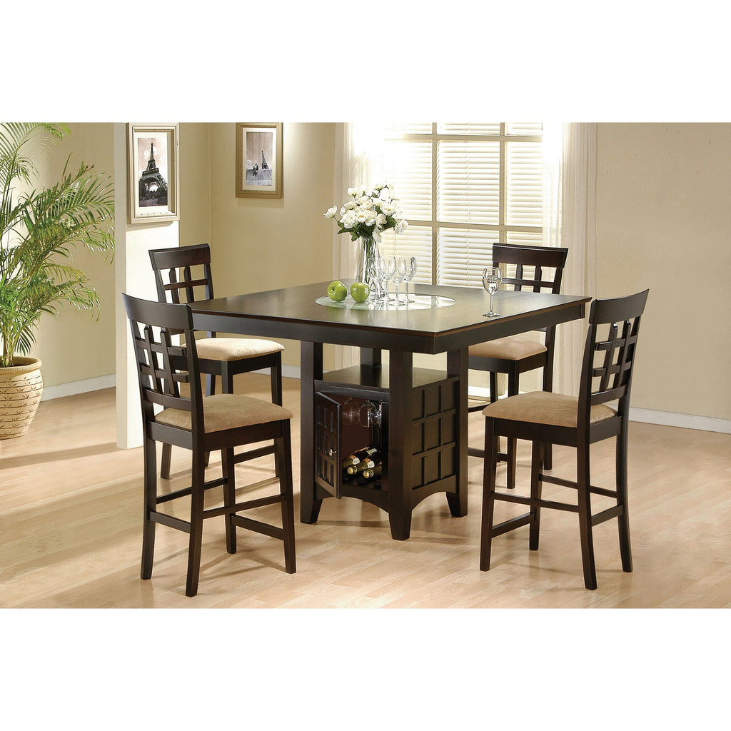 Tolland Cappuccino and Tan Upholstery Dining Set