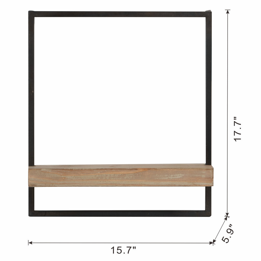 Iron and Wood Wall Shelf