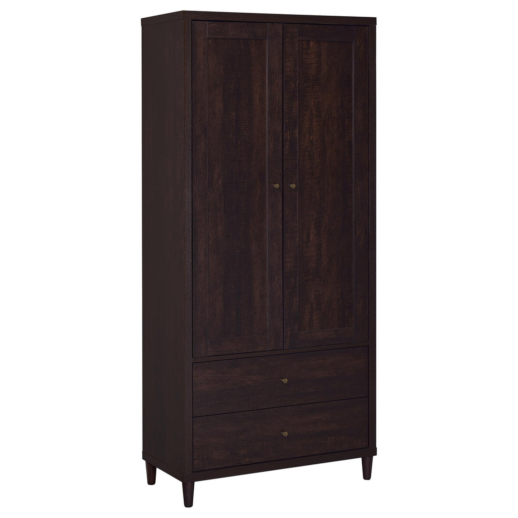Nestor Tobacco 2-Drawer Tall Accent Cabinet with 2 Doors