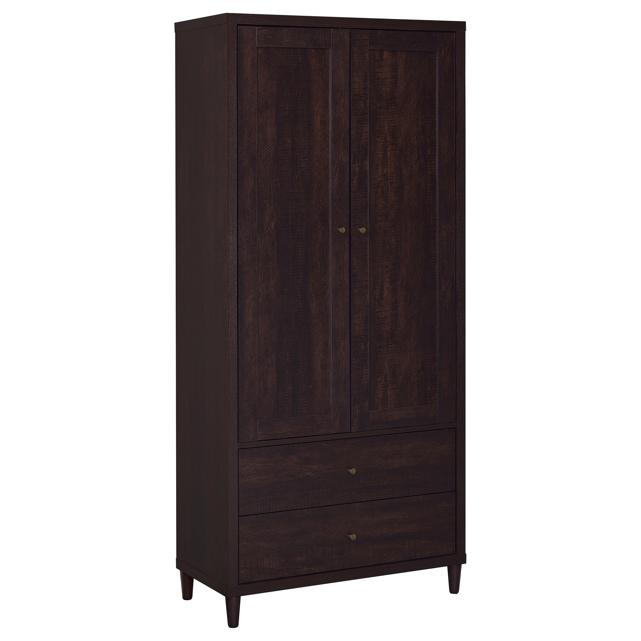 Nestor Tobacco 2-Drawer Tall Accent Cabinet with 2 Doors