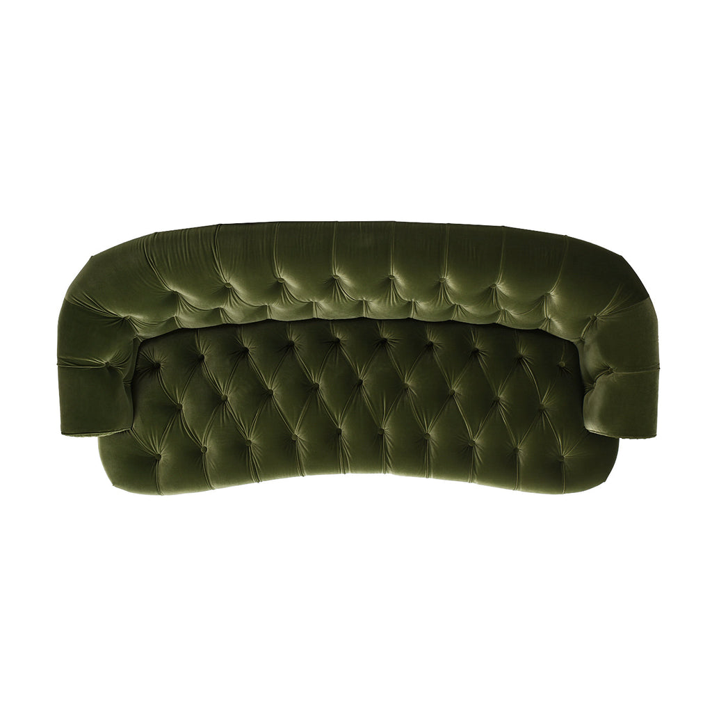 La Rosa Victorian Chesterfield Tufted Sofa - Olive