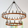 47.24 Inch Large Wagon Wheel Chandelier