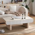 Mid Century Modern Coffee Table with Faux Marble Top