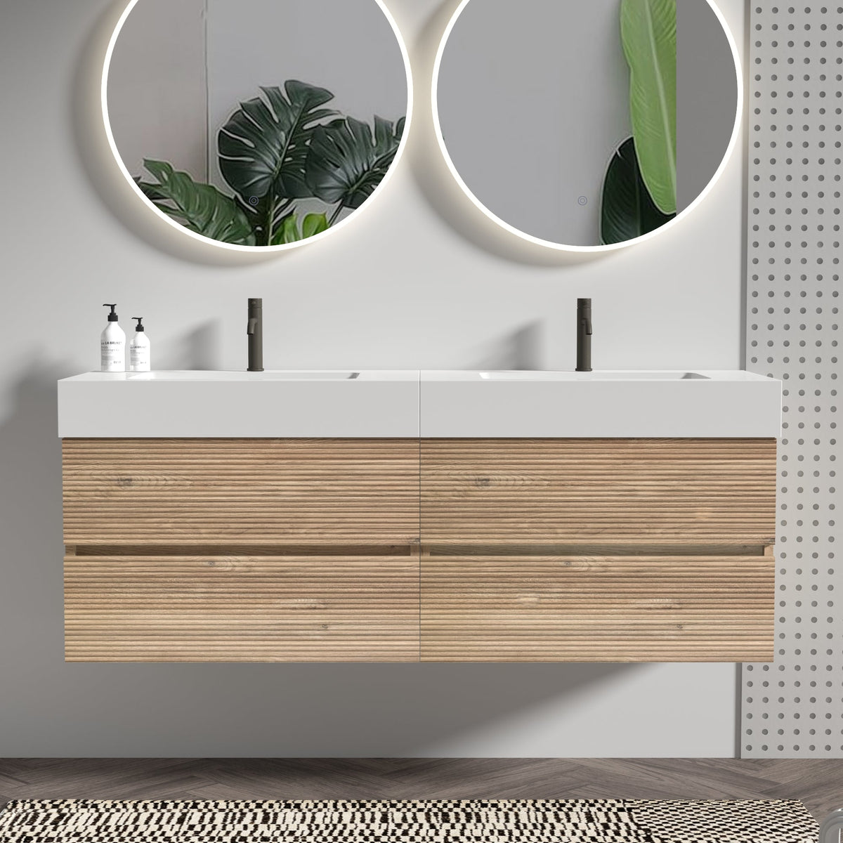 Grace 60'' Bathroom Vanity with Double Drawers