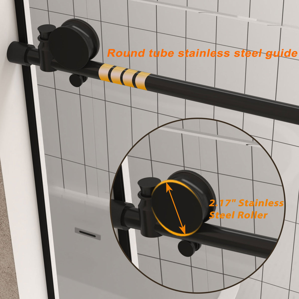 Frameless Shower Door 56-60" W x 76" H