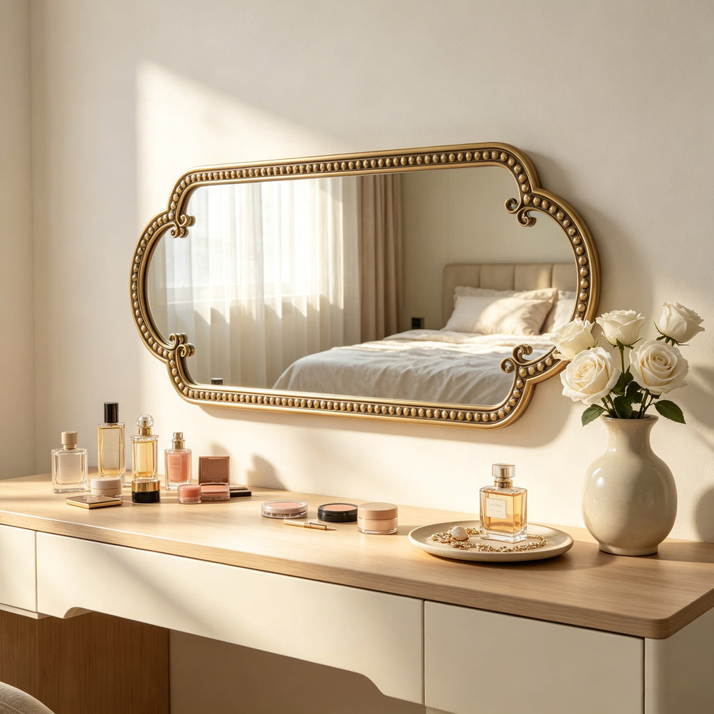 Scalloped Oval Wall Mirror - Vintage