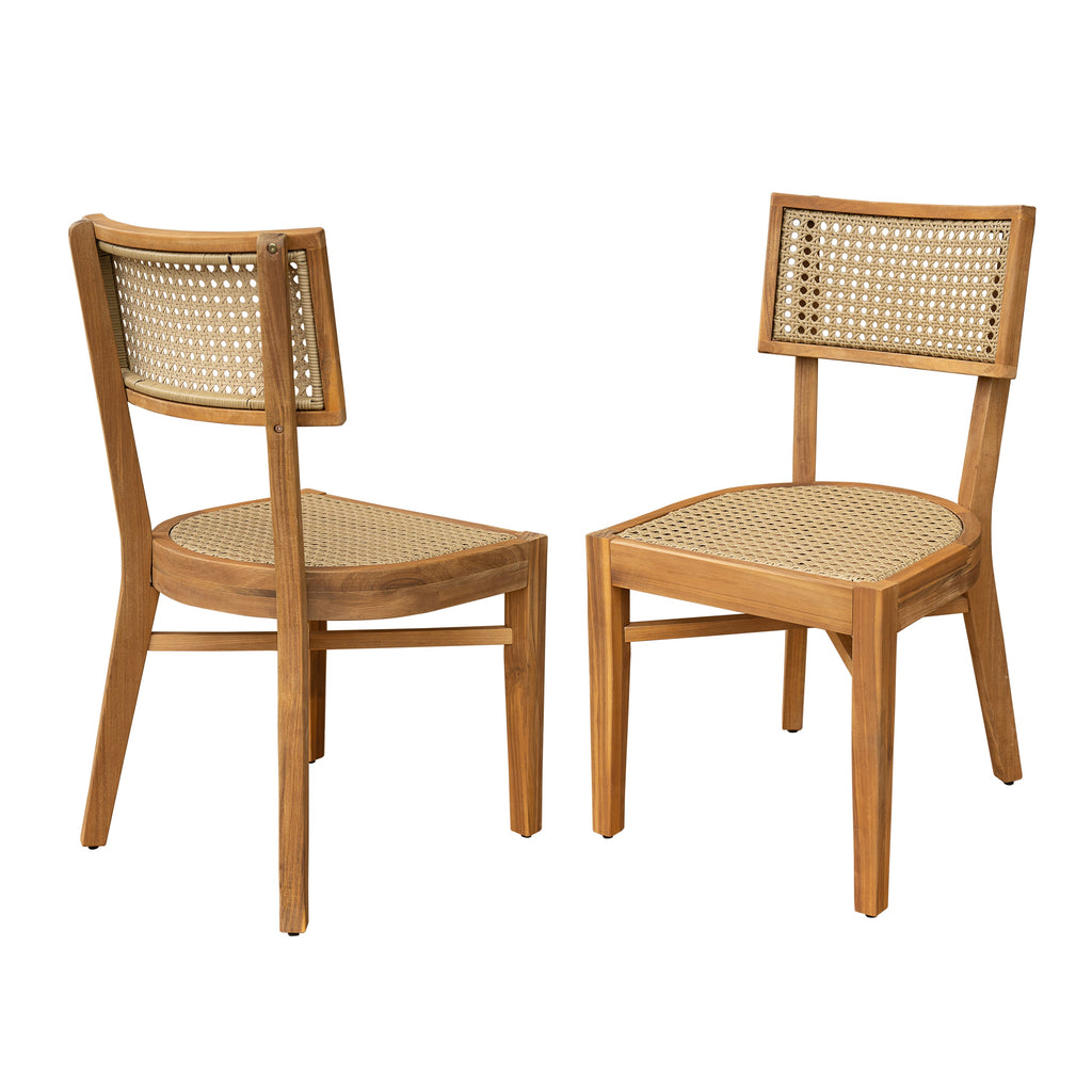 Netro Acacia Wood Dining Chair Set