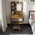 Vanity Table with Mirror & Adjustable LED Lights