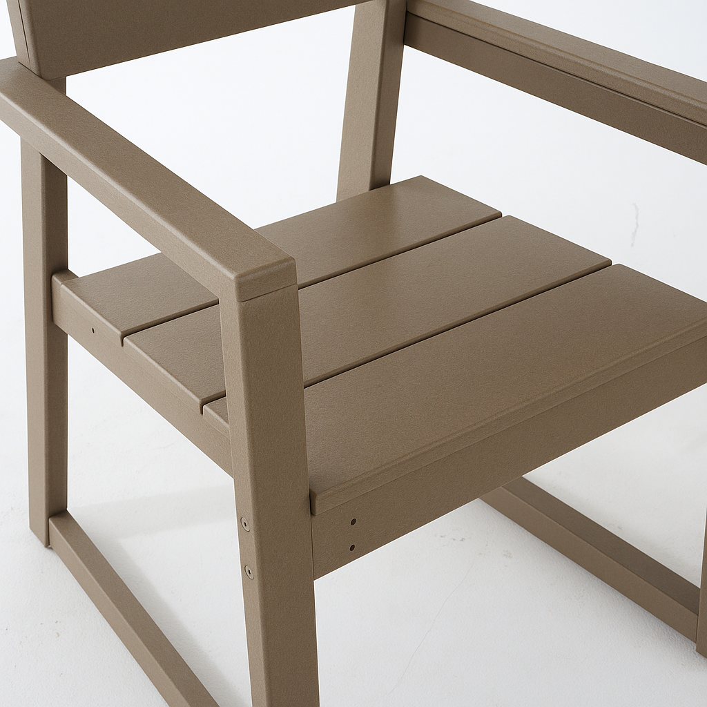 Antique Wood Color HDPE Outdoor & Garden Armchairs