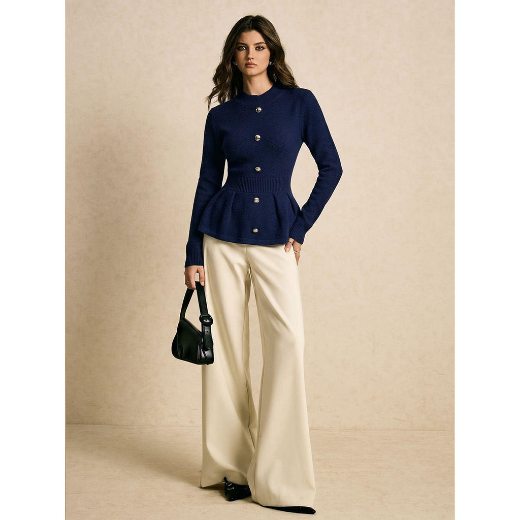 Retro Single-breasted Chic Long-sleeved Top