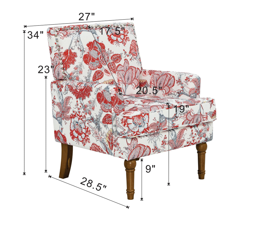 Accent Chair with Solid Hardwood Frame and Hand-Woven Paper Rope Arm