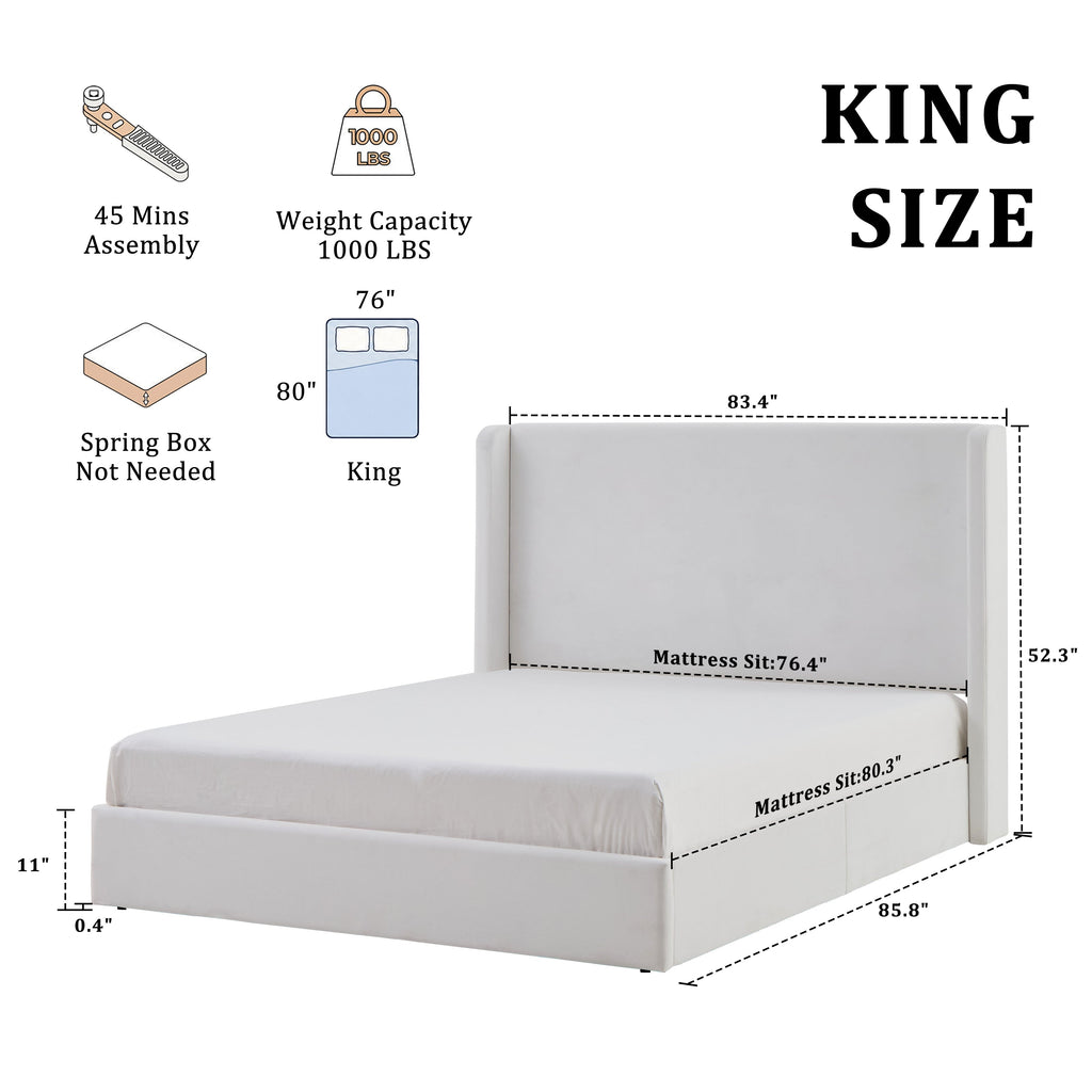 Carmen Upholstered Wingback Bed