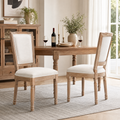 Farmhouse Solid Wood Frame Dining Chairs with Cushioned