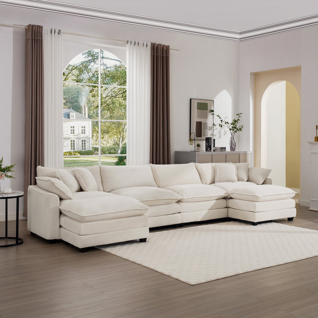 Cloud - Like Comfy Soft Upholstered 4 Seater Modular Sofa