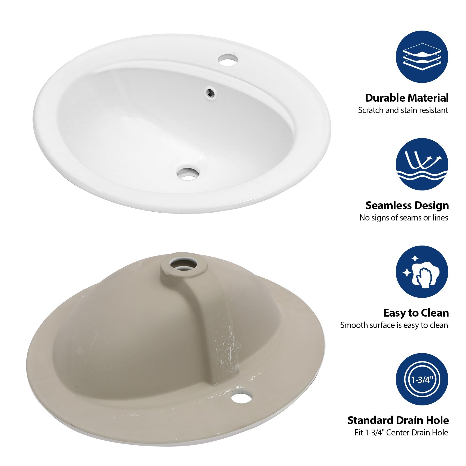 21.8 Inch Drop In Bathroom Sink