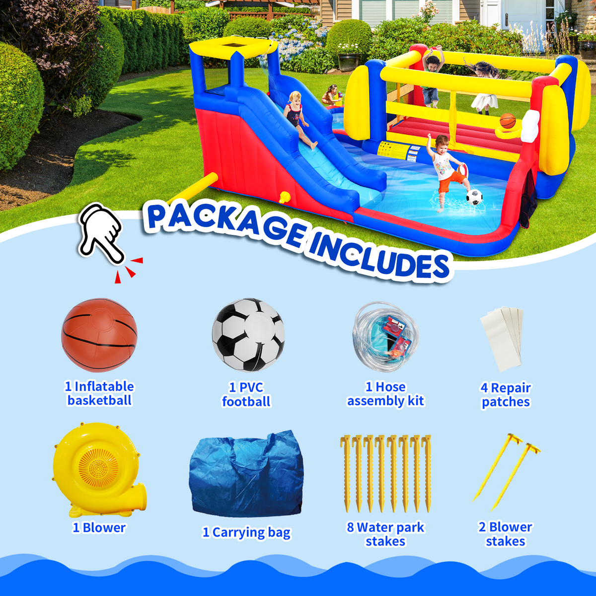 7 in 1 Inflatable Slide Water Park