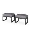 Set of 2 26" All-Weather Aluminum Patio Ottomans Footrests