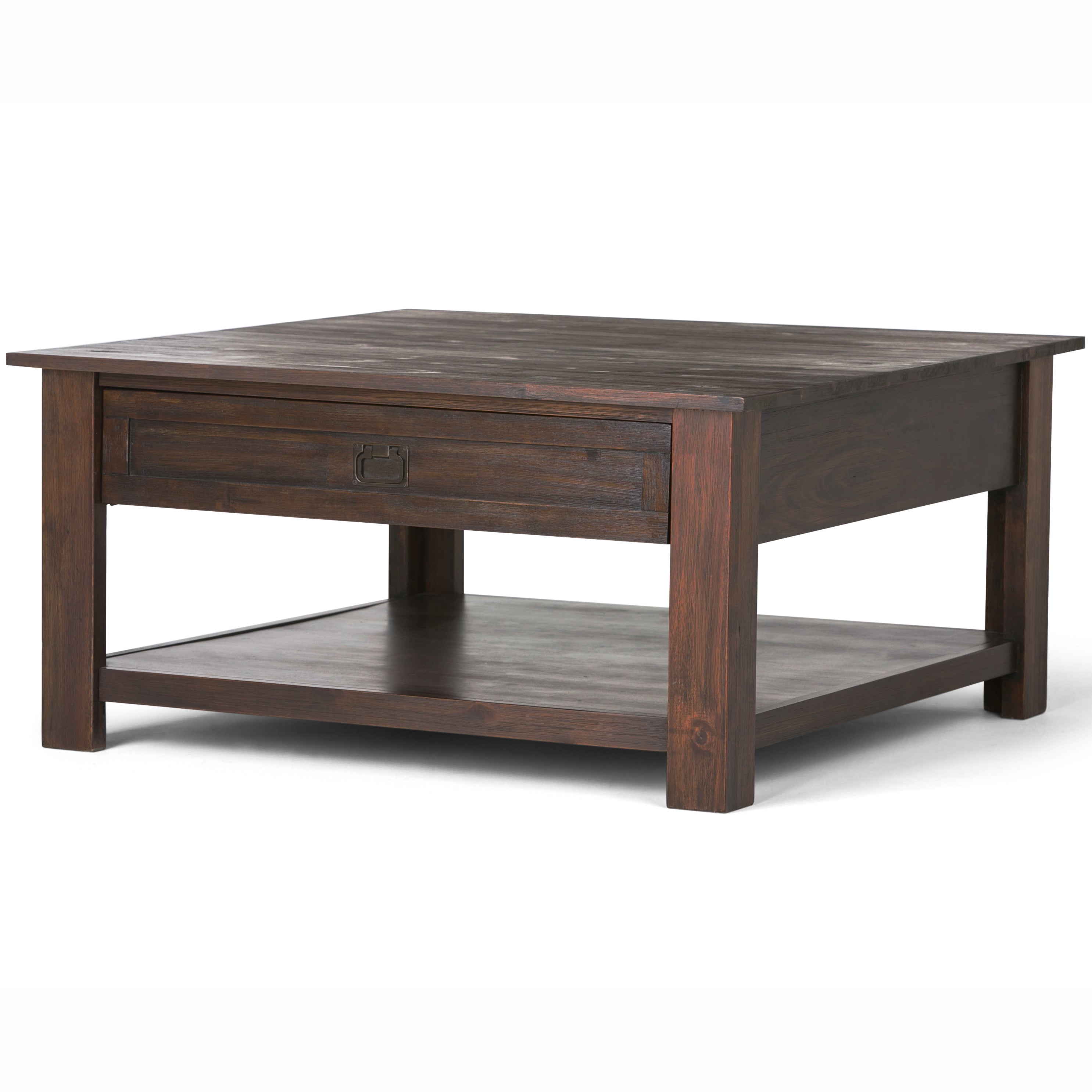 Monroe 38 Inch Wide Solid Acacia Wood Square Coffee Table