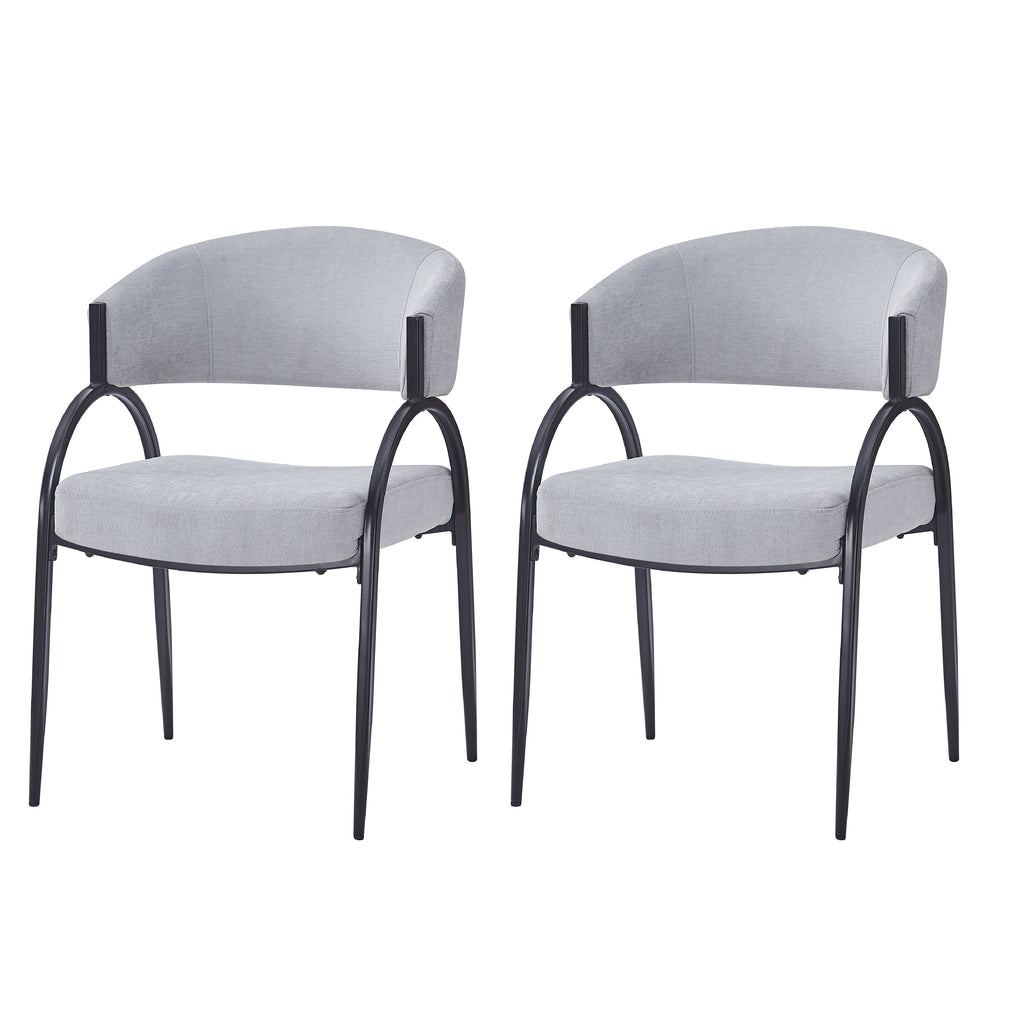 Upholstered Dining Chairs With Metal Legs (Set of 2)